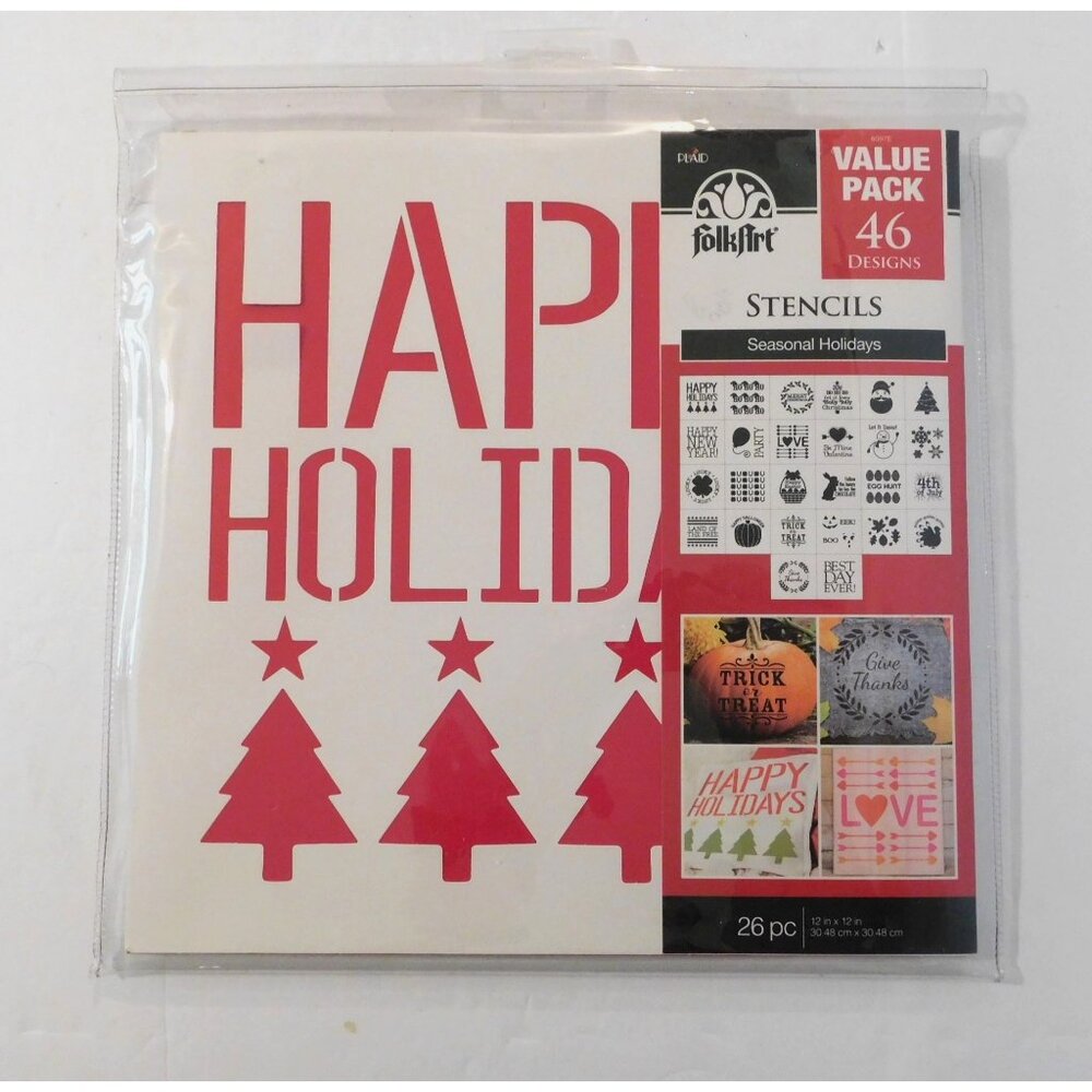 FolkArt Seasonal Holidays Stencils Value Pack 46 Designs 26 Pc Christmas Easter
